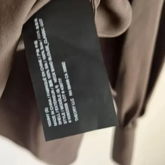 NWT Theory Women's Silk Neck Band Blouse Size S - Picture 9 of 9